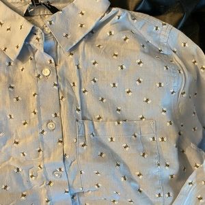 Bumble Bee Printed Button Down Blouse